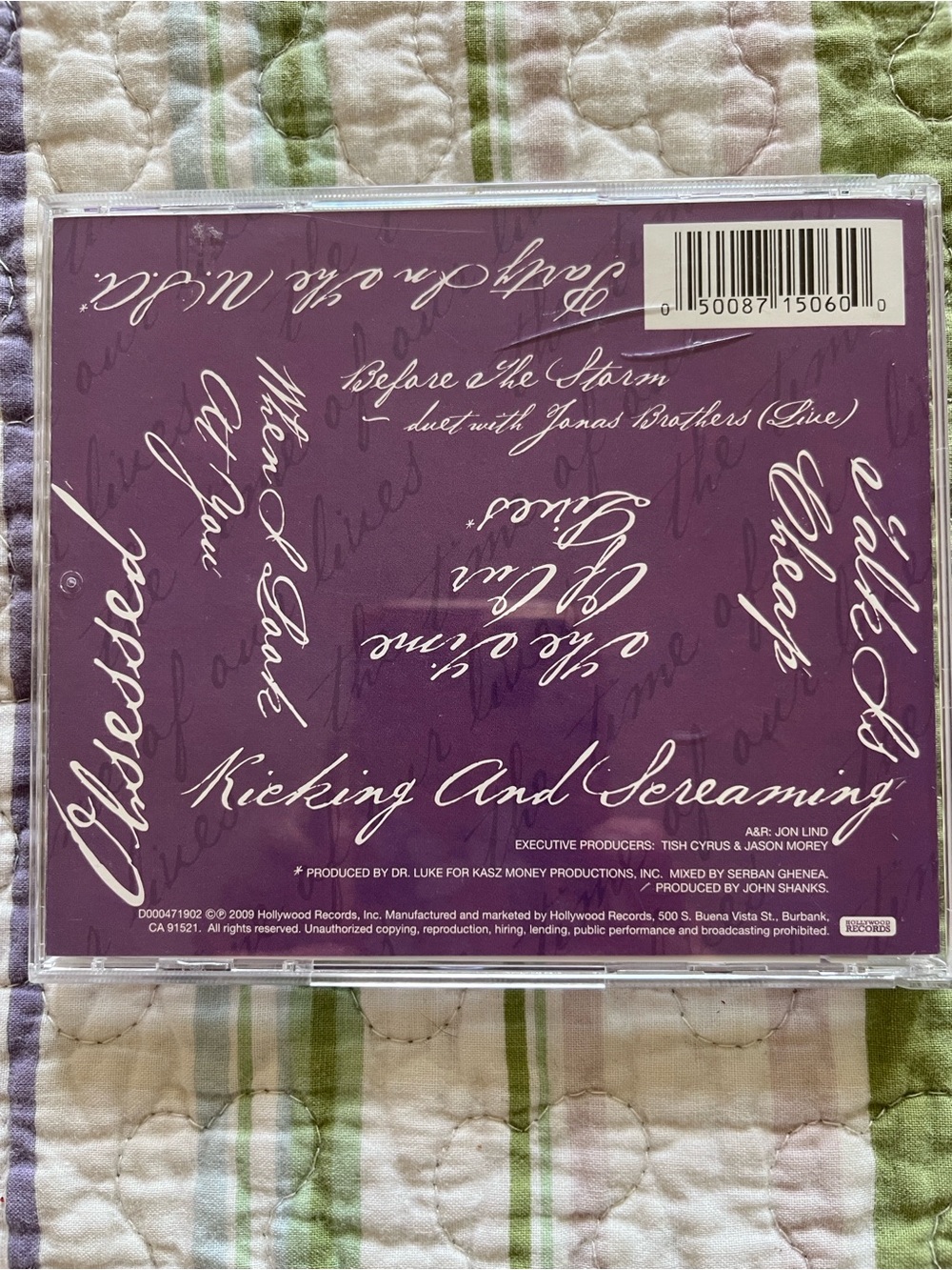 Miley Cyrus & Max Azria Purple CD Back Cover - Picture 2 of 7